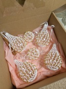 Bombki na szydełku 6 sztuk. Bombki szydełkowe w ksztalcie łezki sopli