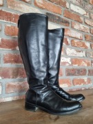 czarne skórzane kozaki * oficerki