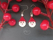 Kolczyki z koralików miyuki - Mikołaj- handmade