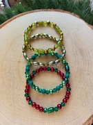 Świąteczny zestaw 4 bransoletek handmade