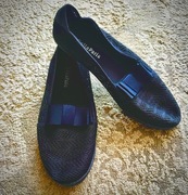 Nowe koronkowe buty 39 Bella Paris granatowe