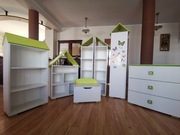 Konsimo Pabis meble regał komoda szafa łóżko zielony dach stan idealny