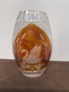 Huta Julia Masywny Kryształowy Wazon z Prl.