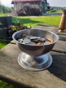 Monety zabytkowe + puchar metalowy