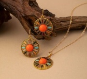 Zestaw biżuterii w kolorze starego złota Vintage Nowe