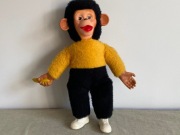 Stara Maskotka Małpka z Bananem Vintage Zabawka