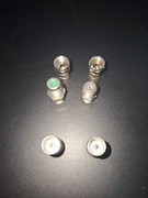 Zestaw wtyk ant F 2szt łącznik 2szt, wtyk F na antenowy 2szt + trójnik