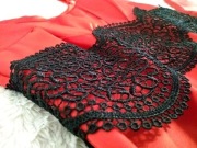 Czerwona długa sukienka wieczorowa