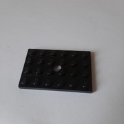Lego 709 czarna Plate, Modified 4 x 6 with Hole