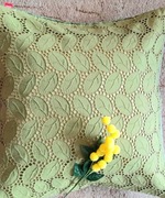 ozdobna  poszewka na poduszkę zielone liście