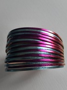 AL_Bransoleta skórzana wielowarstwowa multikolor fuksjowy na magnes