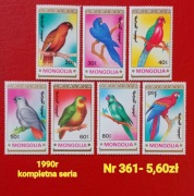 Znaczki fauna:361: ptaki- Mongolia 1990r **