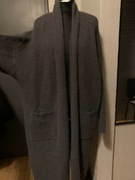 C&A długi sweter kardigan płaszcz z wełną wdzianko narzutka oversize gruby