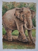 Obraz Słoń papier bambusowy tajlandia AsiaInHome Dzien ojca matki