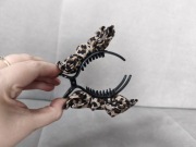 Spinka klips do koków z dwiema kokardami panterka - lekka kawa