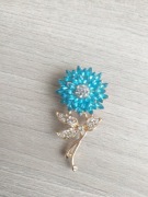 broszka damska kwiat cyrkonie