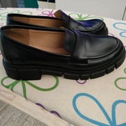 Mokasyny damskie czarne skóra naturalna 