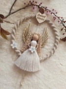 Anioł stróż makrama prezent chrzest komunia urodziny 