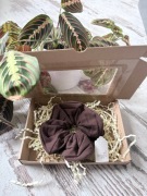 Duża gumka scrunchie XXL, brązowa prążkowana, Handmade, NOWA