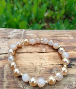 Bransoletka z agatem szampańskim i hematytem.