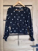 Bluzka w kropki z wiązaniem na dekolcie H&M Divided S