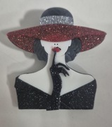 Piękna akrylowa broszka przypinka 