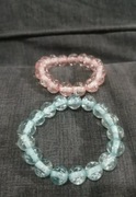Zestaw bransoletek pudrowo różowa i turkusowa 