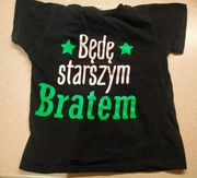 Be Lucky t-shirt dziecięcy czarny bawełna rozmiar 98