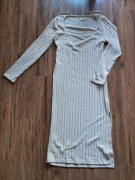 nowa długa sukienka w kolorze ecri rozmiar L brak metki