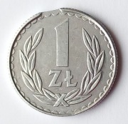 1 ZŁOTY 1987 PRL  MONETA DESTRUKT 