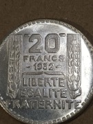 Srebrna moneta Francja 20 franków 1932 Marianne 