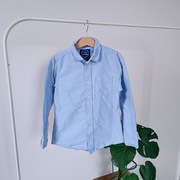 Koszula elegancka 140 Cool Club błękitna z kołnierzykiem guziki niebieska