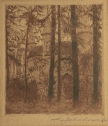 Stanisław Jakubowski, akwaforta, „Barbakan”.