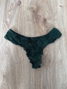 Stringi majtki damskie zielone koronkowe xs