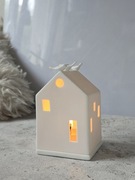 Świecznik lampion porcelanowy Reader domek ptaki