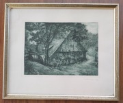 PIĘKNA akwaforta MŁYN przedwojenna lata 20-te XX w.- Erich Hasenclever-Burg