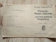 Stara  duża mapa Chemitz - Plauen-  Zwickau 1942 r  wyd Velhagen i Klasings