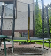 Zestaw Siatka ochronna 250cm 6 słupki Czarna + osłona sprężyny trampolina