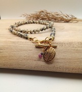 Naszyjnik choker jaspis rubin kamienie naturalne 