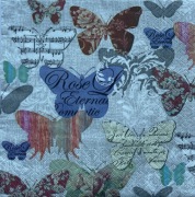 Serwetka decoupage MOTYLE RETRO 33x33 cm 1szt