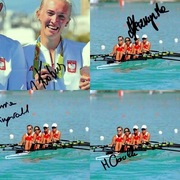 WIOŚLARKI Kobus, Leszczyńska, Springwald, Ciaciuch - oryginalne autografy