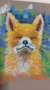 Lisek w słońcu pastel 24x30