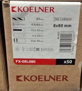 Kołek rozporowy ze śrubą 8x80 mm 50 szt. KOELNER