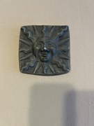 Dekoracyjny panel ścienny – Twarz Słońca – metal – vintage / boho 