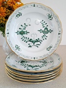 Zestaw 6 talerzy Meissen Miśnia II gat. indyjskie korale zielone kwiaty