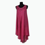 Sukienka tunika Noor, asymetryczna haft plażowa różowa Oversize Plus Size
