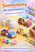 Kreatywne gipsowe figurki.Autka