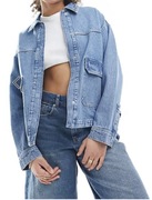 Stradivarius – Jasnoniebieska jeansowa LUŹNA BLUZA rozm S / M (A056) 