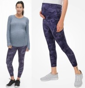 GAP legginsy ciążowe w sportowym stylu moro