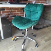 Fotel obrotowy butelkowa zieleń velur